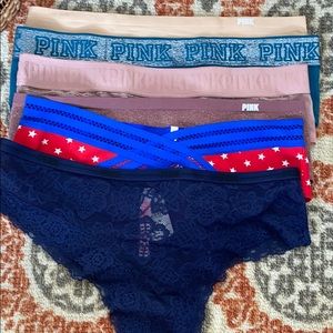 6 pairs of Pink Victoria Secret Panties